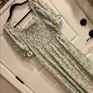 Floral Smocked Maxi Dress Worn once